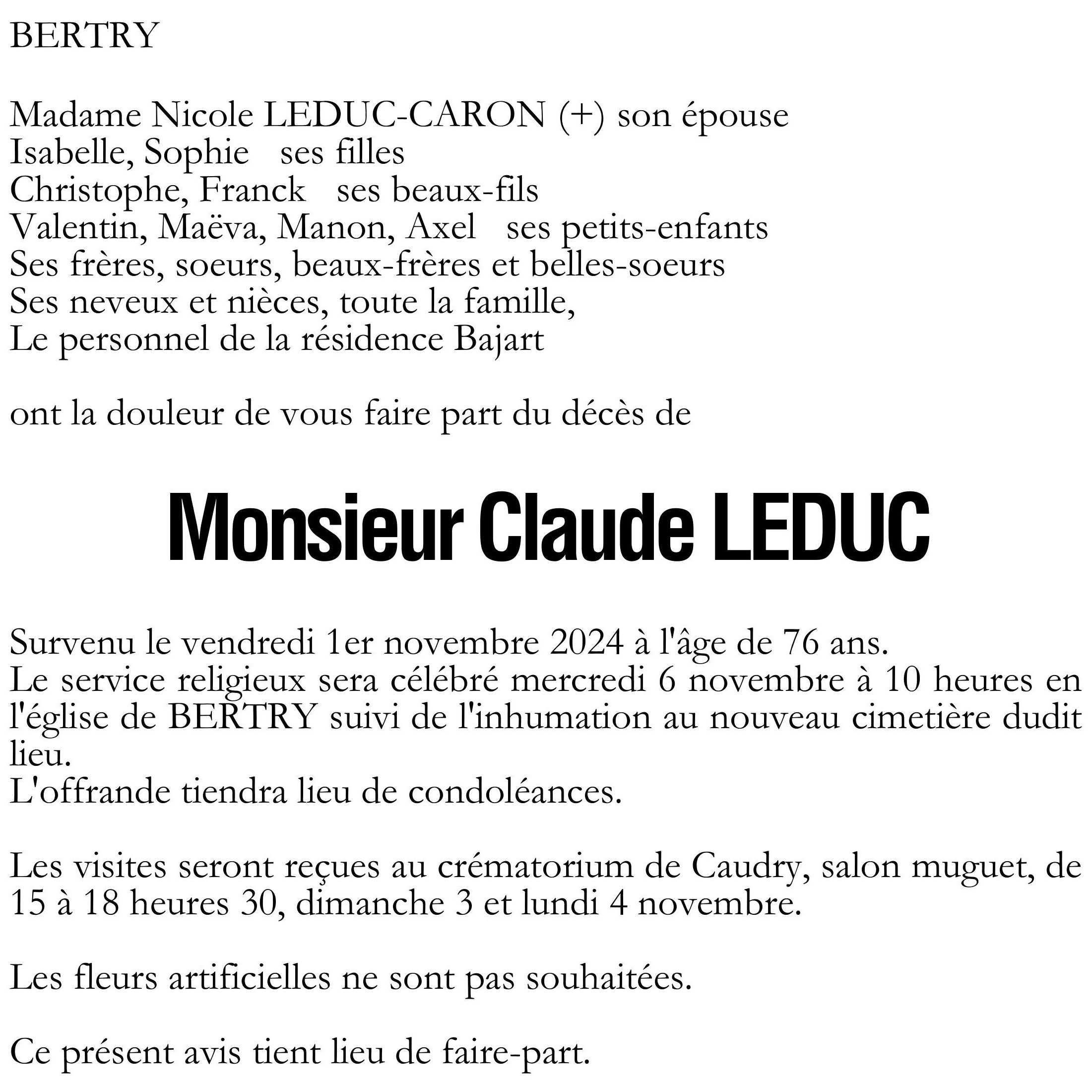 Photo de Claude LEDUC